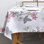 Table Cloth Wipe Clean Wipeable PVC Tablecloth Waterproof Wipe Clean Plastic Vinyl Table Cover Protector Rectangular for Outdoor Picnic Party… (B, 137 x 200 cm)