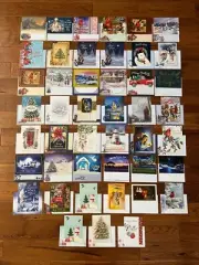 Christmas Cards Assorted Lot of 45 Vintage Unused w/ Matching Envelopes!