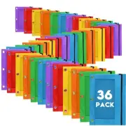 Pencil Pouch for 3 Ring Binder, 36 Pack Bulk Pencil Bags with Zipper, 6 Color...
