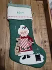 Pottery Barn Kids Quilted Heritage Ms Claus Christmas Stocking Monogram Mom