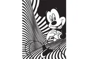 Mickey Mouse Mickey Muse- Linear Canvas Print (White/Black) (80cm x 60cm)