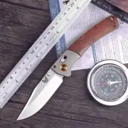 High Quality Wood Handle Axis Lock Outdoor Tactical Flipper Pocket Knife Edc