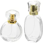 HAKIDZEL 2pcs Bottle Vintage Spray Small Spray Bottle Glass Bottle Sprayer Dispenser Golden Acrylic Cover