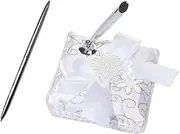 COMNESTBI Party Pen Stand Western Wedding Signature Pen Holder Stylish Wedding Signing Holder Ideal Engagement Present for Couples