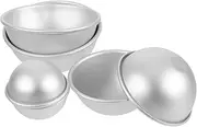 Zerodeko Set of 6 Half Round Aluminum Cake Molds Semicircle Bath Ball DIY Mold Versatile Baking Tool for Parties Special Occasions