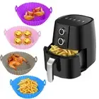 1PC Round silicone Air Fryer Pot Fryer Baking Pan Fryer Tray Make fries tart