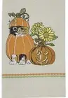 Fall Pumpkin Patch Kitty Embroidered Kitchen Dish Towel