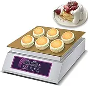 Japanese Souffle Pancake Maker with 60-240℃ Temp Control, Non-Stick Electric Griddle for Home, Restaurant & Bakery, Stainless Steel Muffin Maker for Perfect Pancakes & Snacks Singlehead