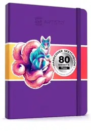 ARTISTO 8.5x11 Purple Hardcover Sketchbook 80 Sheets Acid Free Cold Press Paper