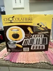 NIB CHOCOLATIERE Electric Melting Pot w/Moulds Rack Skewers Spatula And Manual