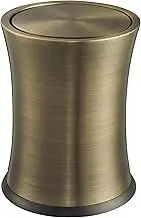 KInGSUnS Luxury Stainless Steel 6L Small Dustbin Trash Can Fashion Vintage Trash Can Swing Cover Without Inner Box Bronze Color for Home Living Room Elegant Home Decor