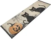 YXYZRMY Halloween Cat Pumpkin Bat Washable Runner Rug 2’ x 6’ Non Slip Runner Rug for Hallways Entryway Bedroom Floor Carpet Runner- Soft Thin Mat with Rubber Backing for Family Pet