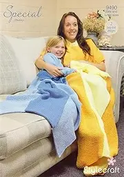Stylecraft 9490 Knitting Pattern Womens Girls Princess Blankets in Stylecraft Special Chunky
