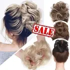 Messy Bun 100% Human Hair Clip In Remy Updo Curly Scrunchie Ponytai Extensions