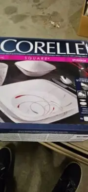 New Corelle Square Spendor 4 Pc Place Setting
