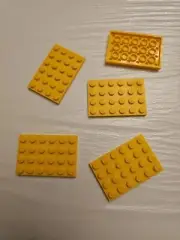 NEW LEGO 5X YELLOW PLATE 4x6 #3032.