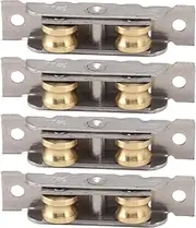 Sliding Patio Door Rollers, 4 Pack Heavy Duty Sliding Door Tandem Roller Assembly, Sliding Glass Door Rollers Replacement, Coppe Ball Wheel Bearing, Bathroom Sliding Door Pulleys (Concave Wheel)