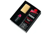 Zippo #204 Brushed Solid Brass Lighter with Fluid + Flints Gift Boxed