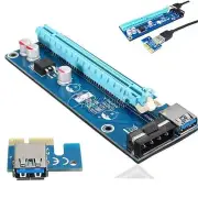 USB 3.0 PCI-E 1x to 16x Powered Extender Riser Adapter Card + 60cm SATA Cable