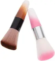 DECOMELODY 2Pcs Nail Dust Powder Cleaning Brush Makeup Blush Brush for Manicure Comfortable Handle for Easy Use Durable and Nail Art Lovers