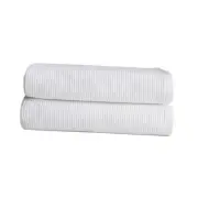 Waffles - 60% Cotton 40% Viscose from Bamboos 30 x 58 Inches Bath Towel White