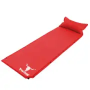 Red Self Inflating Mattress Single Sleeping Mat Camping with Pillow