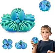 Gear Ball 3D Printed Fidget Toy Spinning Gear Sphere for Stress Relief Anxiety Fun Desk Toy for Adults Kids Stocking Filler Birthday Christmas White Elephant Gifts (Lustrous Green, Diameter: 2.5 In)