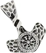 [AFP] AS-799 Thor's Hammer Vegvisir Pendant 925 Sterling Silver, Sterling Silver, No Gemstone