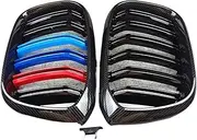 Carbon Grill Compatible For Bmw F20 F22 E46 E90 E92 F30 F34 F32 G30 E60 F10 E84 F48 X3 X4 X5 X6 F06 F12 F01 F07 Dual LIne Grille(X1 F48 F49 2016-2019)