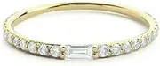 [HEARTS AND YOU] 3/4 Eternity Wedding Band 1.2ct Baguette Cut Moissanite Yellow Gold Plated