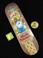 RARE World Industries Wet Willy Stained Glass Skateboard Deck Flame Boy