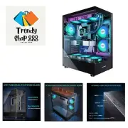 PC CASE ATX 6 PWM ARGB Fans Pre-Installed, Type-C Mid Tower Computer Case wit...