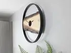 Solid Oak Wall Clock, black steel ring,real bass drum Large 23" rustic hand-made