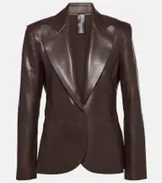 [Norma Kamali] Norma Kamali Faux leather blazer AU 16 brown