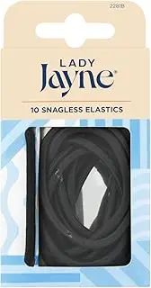 Lady Jayne Snagless Elastics Thick Black Pack 10