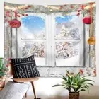 Vast White Snow Window 3D Wall Hang Cloth Tapestry Fabric Decorations Decor