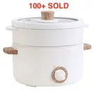 Hot 1.5L Mini Electric Cooker Skillet Non-stick Cooking Pot Frying Pan w Steamer