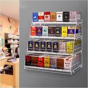 [CARLLEE] Cigarette Display Holder, Automatic Cigarette Pusher Tray, Acrylic Cigarette Showcase Stand, Cigarette Case, Matchbook Holder Divider(44x29x42cm)