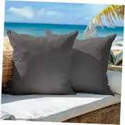 Outdoor Pillows Set of 2, 18''×18'' Waterproof Throw 18''*18'' Dark Grey