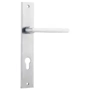 Baltimore Rect 85mm Euro Lever Set, Brushed Chrome