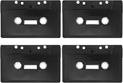 STOBAZA 4pcs Black Matte Cassette Tapes Blank Cassette Tapes for Recording Blank Audio Tapes Audio Cassette Tape Empty Cassette Tape Recordable Tapes