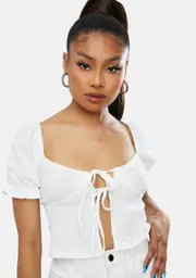 Come My Way Tie Front Crop Top