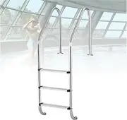 Stainless Steel Pool Ladder,2/3-Step Double Handrails Stairs,Preventing Slips Steps Ladder,for Backyard Pool Home,Bearing Weight 250kg(3 Steps)