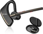 Bluetooth Headset New Bee 24Hrs Talktime CVC8.0 Dual Mic Noise Cancelling Bluetooth Earpiece V5.2 Wireless Headset for Cell Phone/Iphone/Android/Driver/Business/Office