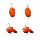 2 pairs Handmade Simulation Chicken wing Dangle Drop Earrings Cute Unique Earrin