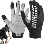 [Generic] Cold Weather Bike Gloves, Winter Bike Gloves | Touch Screen Snow Gloves - Reflective Gloves, Anti-Slip Full Finger Mittens for Driving, Cycling, Running