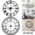 Large Roman Wall Clock Big Numeral Giant Round Face Outdoor Garden 50cm Silent