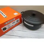 @(第75箱) 全新 法國 LE CREUSET  LC 26CM 5.3L 霧黑 琺瑯鑄鐵典藏圓鍋  湯鍋 深鍋燉鍋