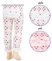 Jefferies Pima Girl Cotton Rhumba Footless Tights Fun Hosiery White Multi Hearts