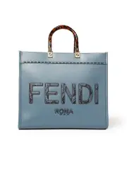Fendi Sunshine Medium Shopper Bag in Blue